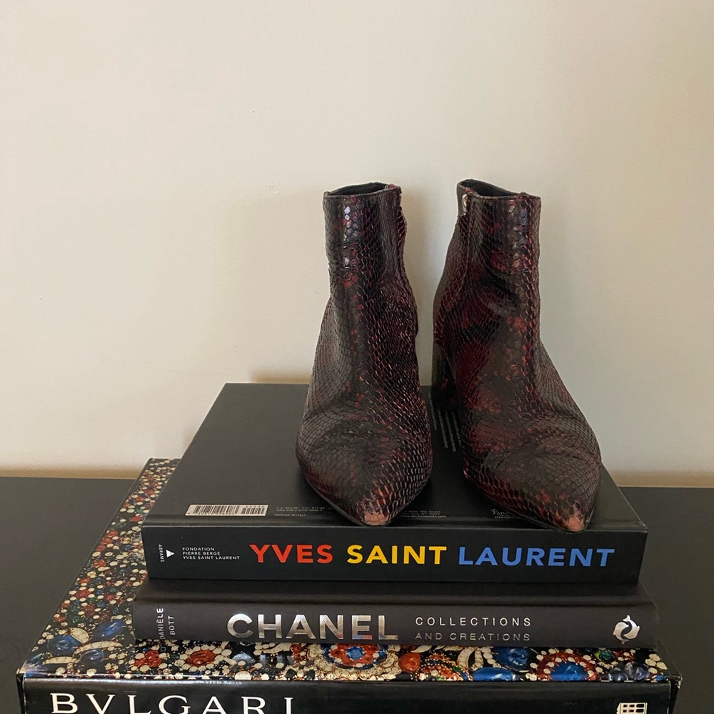 Maroon Snakeskin Boots - Picture 5 of 8